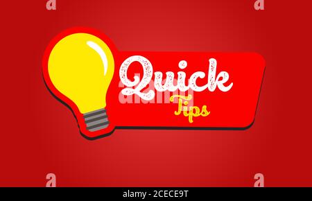 Quick tips Modern helpful tips banner Vector illustration Stock Vector
