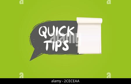 Quick tips Modern helpful tips banner Vector illustration Stock Vector