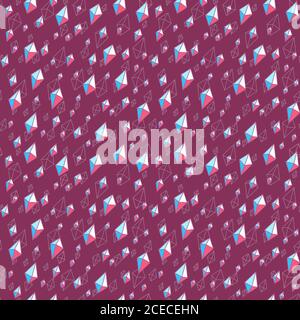 Crystal diamonds seamless pattern. Multicolor  jewelry texture. Vector background. Stock Vector