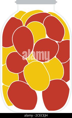 Canned Tomatoes Icon. Flat Color Design. Vector Illustration. Stock Vector