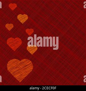 Valentine's Day Card in scribbled lines Stock Vector