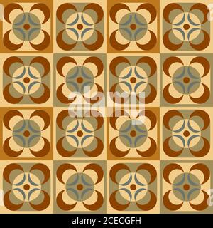 Geometrical pattern in retro colors, seamless vector background Stock Vector
