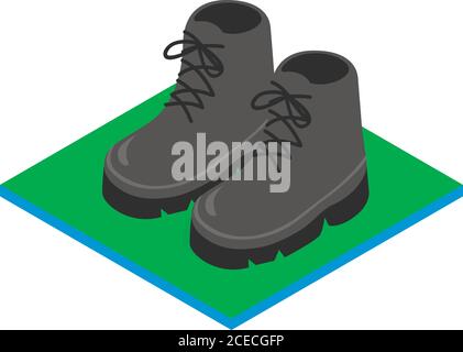 Hiking boots icon, isometric style Stock Vector