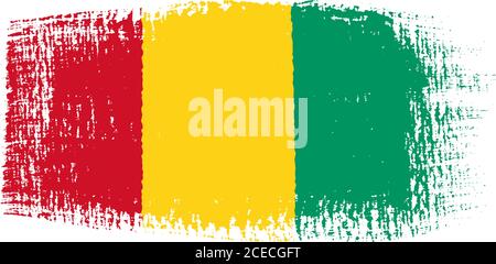 Guinea flag brushstroke Stock Vector
