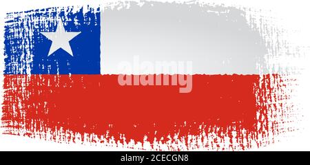 Chile flag brushstroke Stock Vector