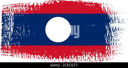 Laos flag brushstroke Stock Vector