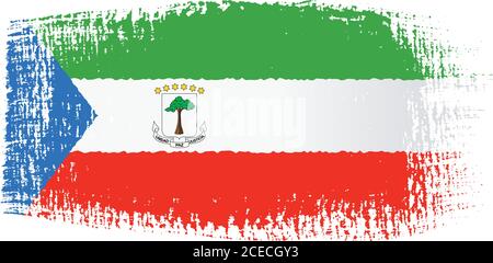 Equatorial Guinea flag brushstroke Stock Vector