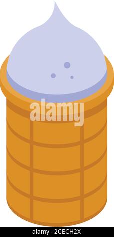 Farm ice cream icon, isometric style Stock Vector