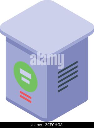 Farm sugar box icon, isometric style Stock Vector