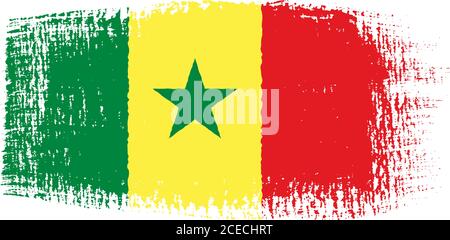Senegal flag brushstroke Stock Vector