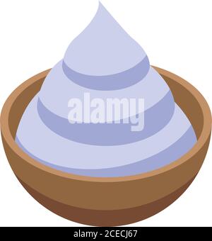 Farm sour cream icon, isometric style Stock Vector