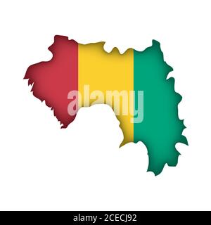 Map of Guinea with regions. Just a simple country border map with ...