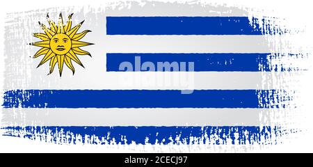Uruguay flag brushstroke Stock Vector
