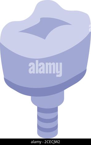 Tooth implant icon, isometric style Stock Vector
