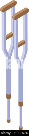 Crutchers icon, isometric style Stock Vector
