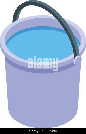 Disinfection water bucket icon, isometric style Stock Vector