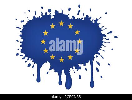 Europe splash flag Stock Vector