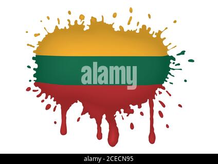 Lithuania splash flag Stock Vector