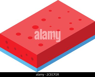 Disinfection sponge icon, isometric style Stock Vector