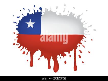 Chile flag sketches Stock Vector