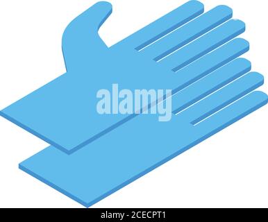 Disinfection gloves icon, isometric style Stock Vector