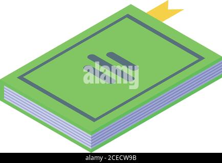 Self reading book icon, isometric style Stock Vector