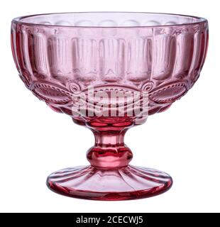 Pink ice cream glass isolated on white Stock Photo