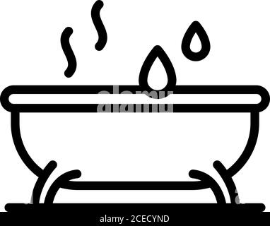 Hot bathtub essential oils icon, outline style Stock Vector