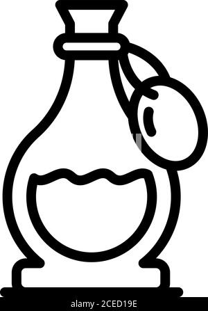 Essential oils bottle icon, outline style Stock Vector