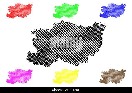 Zhengzhou City (People's Republic of China, Henan Province) map vector illustration, scribble sketch City of Chengchow map Stock Vector
