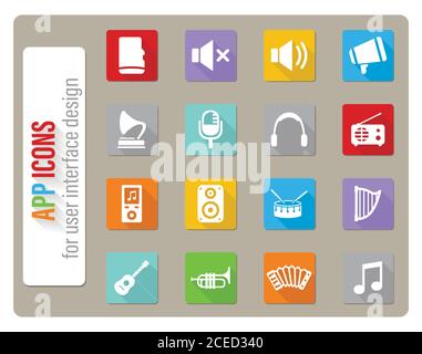 Music simply icons Stock Vector