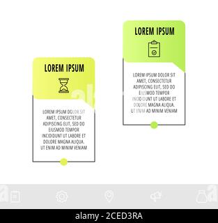 Line vector infographic design with 2 dialogs, icons. Template used for diagram, business, web, banner, workflow layout, presentations, flowchart Stock Vector