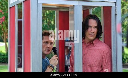 Bill & Ted Face the Music (2020) directed by Dean Parisot and starring Keanu Reeves and Alex Winter. The Wyld Stallyns return in middle age to fulfil their destiny. Stock Photo