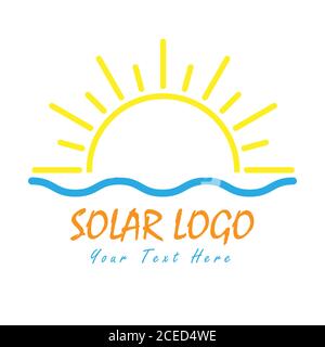 Solar logo. Vector illustration for a logo, template, or label isolated on a white background Stock Vector