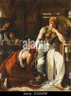 Chartran Théobald - Priam Begging Achilles for the Body of Hector - French School - 19th  Century Stock Photo