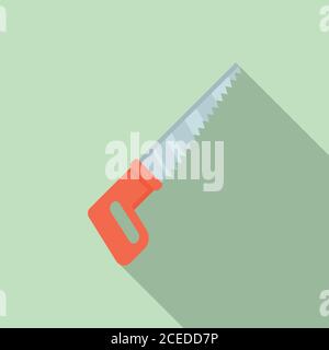 Small hand saw icon. Flat illustration of small hand saw vector icon for web design Stock Vector