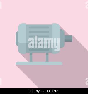 Electric motor icon. Flat illustration of electric motor vector icon for web design Stock Vector