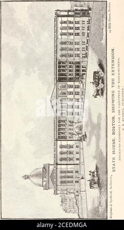 . A gazetteer of the state of Massachusetts : with numerous illustrations. Thacher (1754-1824), a distinguished law-yer and judge, and an M.C. from 1789 to 1801; Timothy Alden, D.D.(1771-1839), author of A Collection of Epitaphs, in five volumes,published in 1814; Oliver Alden Taylor (1801-1851), a clergymanand miscellaneous writer. 7oar a rou§n anc^ romant;ic tract of land on the left (north)ZvUdl, bank 0f ^6 Deerfield River, near the mouth of theHoosac Tunnel, was, by an act of legislature, April 2, 1838, divided,and one part annexed to Rowe and the other to Charlemont. Thename is now applie Stock Photo