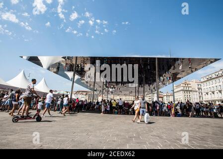 The Ombriere in Marseilles Old Port Stock Photo