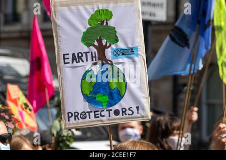 London, UK. 1st Sep, 2020. XR (Extinction Rebellion ) March and protest in Westminster Credit: Ian Davidson/Alamy Live News Stock Photo