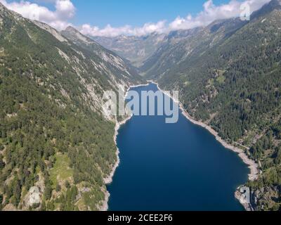 The dam of Sambuco in Maggia valley on the Swiss alps Stock Photo