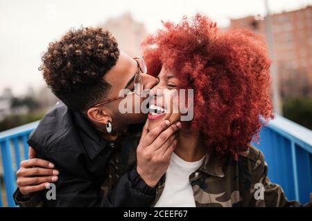 Romantic young afro couple having fun Stock Photo