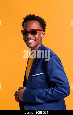 Dandy black man in jacket Stock Photo