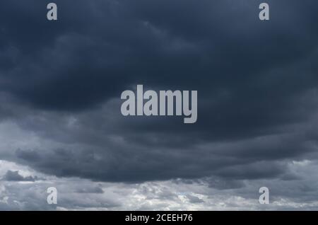 dark grey stormy sky, norfolk, england Stock Photo