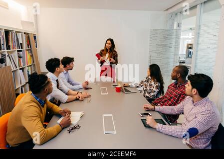 Office team in meeting room Stock Photo