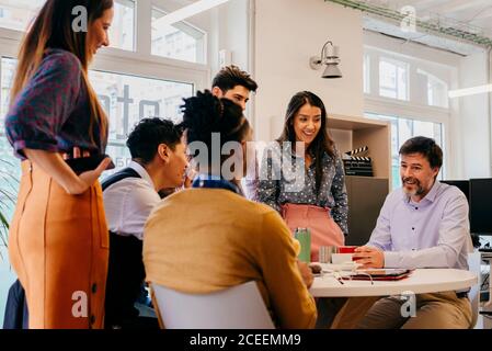 Group of people on meeting Stock Photo