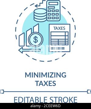 Minimizing taxes concept icon Stock Vector