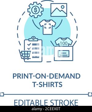 Print on demand T shirts concept icon Stock Vector