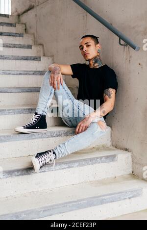 Hipster in casual clothes Stock Photo