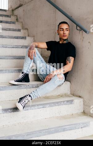 Hipster in casual clothes Stock Photo